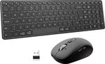 Wireless Bluetooth Keyboard and Mouse Combo (USB + Dual BT), Multi-Device Slim