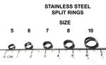 STAINLESS STEEL SPLIT RINGS O.D. 5mm,6mm,7mm,8mm & 10mm - SEA FISHING RIG LINKS