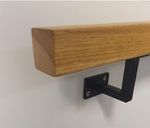Handrail Stair Rail - Square Oak with Black Square or Round Brackets