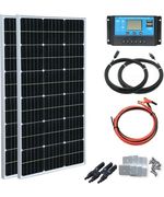 200W Solar Panel Kit 12V 2pcs 100W PV module system,20A charge controller for RV