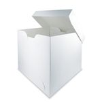 Tall Cake Box 10  x 10 Inches White Cardboard Boxes for Transport - Multi Packs