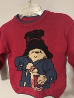 Vintage Y2K Paddington Bear Red Sweater Boys Size 3-4 Years