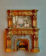 Dolls House Ornate Style Cherubs Fire Place Coal Fire Picture Frame