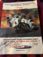 Vintage Signed Picture leaflet  Bsb Suzuki Team @ Silverstone 4 Signatures