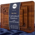 Deer & Oak 3-Piece Bamboo Chopping Board Set – Pre-Oiled Wooden Cutting Boards