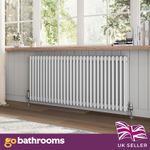 White Horizontal Triple Panel Column Radiator Modern Central Heating 600x1370mm
