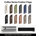 Coffee Sign Feather Flag with Pole Kit  8.2FT Coffee Business Advertising Flag.