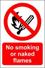  No smoking or naked flames safety sign