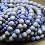 Lapis Lazuli Round Beads - FROSTED - 4mm 6mm 8mm 10mm - 14", or Jewellery Making