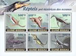PREHISTORIC AQUATIC ANIMALS Dinosaurs MNH 6v-Stamp Sheet #52 2023 Guinea-Bissau