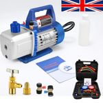 AC HVAC Vacuum Pump Kit 4CFM 1/3HP & Manifold Gauge Set Refrigerant Vacuum Pump