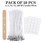 PRE WAXED CANDLE WICKS FOR CANDLE MAKING WITH SUSTAINERS LONG TABBED CRAFT