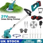 2 Battery 21V Cordless Strimmer Grass Trimmer Electric Garden Edger Weed Cutter