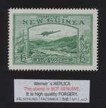 FORGERY - Werner's REPLICA of Papua New Guinea  1935 Airmail - £5 green