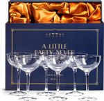 SAY HO UM Vintage Crystal Champagne Coupe Glasses | Set of 6 | 180 ml