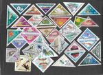 TRIANGULAR STAMPS  200 ALL DIFFERENT COLLECTION   10/9/2026 THEMATICS