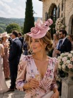 Sweet candy mid- Pink Fascinator Hat Wedding Races New with Tags One Size
