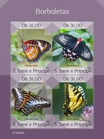 Butterflies MNH Stamps 2019 Sao Tome & Principe M/S