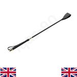 HORSE RIDING CROP FAUX LEATHER BLACK LOOK WHIP EQUESTRIAN STICK GIRLS NOISY SLAP