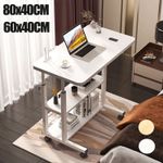 Height Adjustable Small PC/Computer Desk Mobile Overbed Table Laptop Stand Shelf