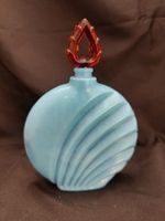 Stunning Rare Sabino Signed Art Deco Glass Scent Perfume Bottle Blue Opalescent