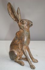 Statue Rabbit Hare Wildlife Art Deco Style Art Nouveau Style Bronze Signed Sculp