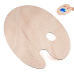 Wooden Painting Pallet Oval with Ergonomic Thumb Hole for Artists