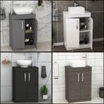 Bathroom Worktop Vanity Unit Countertop Basin Sink 2 Door Floor Standing