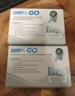 GlucoRx GO Glucose Monitor Kit, No Coding, Wireless, ISO 15197 (2 Boxes)