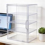 4-Tier Clear Acrylic Figure Display Case Dust Proof Models Storage Shelf Desktop