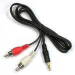 3.5mm Jack Aux to 2 RCA Audio AUX Twin Phono Headphone Mini Stereo Audio Lead