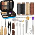 Leather Sewing Kit Hand Stitching Craft Tools Kit Awl Waxed Thread Needles DIY