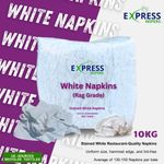 White Cleaning Rags Napkins Hotel Grade Wiping Cloths and Wipers - 10kg Bale