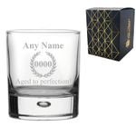 Personalised Engraved Whiskey Glass Aged To Perfection 40th Birthday Gift 
