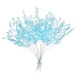 22 Pcs Acrylic Bead Drop Stems, Crystal Floral Picks Bouquets Flowers, Blue