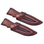 2pcs Leather Knife Sheath for Belt, Straight Knife Sheath, Brown
