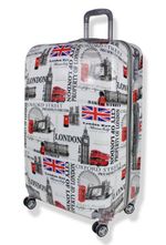 Light weight Hard Shell Spinner 4 Wheel PC London printed Suitcases luggage PC06