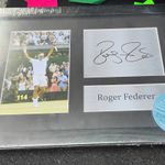 Roger Federer Tennis Autographed Framed Display with Photo & Plaque