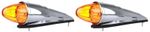 2x Amber LED Chrome Torpedo Bullet Cab Top Roof Marker Lights Lamp Truck 12v-24v