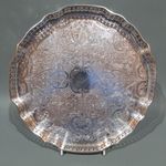 Silver Plate On Copper Gallery Tray Footed Sheffield Plate