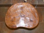 EAGLEMAN ALBERT JEFFRAY BURR OAK KIDNEY SHAPED COW STOOL /SIDE TABLE  MOUSEMAN