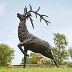 Antique Bronze 'Goliath' Stag Garden Sculpture - Looking Forward