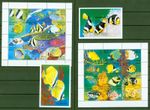Maldives 1993 - Fish - Imperial Butterflyfish - No. 1909-32 + Block 279-280
