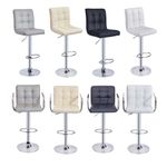 Bar Stool Gas Lift Swivel Pub Stool Breakfast Barstool PU Leather Seat Bar Chair