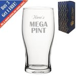 Personalised Engraved Mega Pint Glass, Novelty Tulip, Bold Design