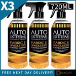 3 x AUTO EXTREME CAR FABRIC UPHOLSTERY FOAMING CLEANER SPRAY 720ML FOR INTERIOR