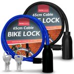 Bike Lock Cable with Keys | 650mm Heavy Duty Strong Steel Bicycle Security Chain
