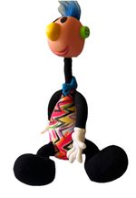 Vintage 1994 JIBBA JABBA JIBBER JABBER Blue Hair Mohawk Noisy Toy Doll 15" ERTL