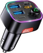 SYNCWIRE 48W Bluetooth 5.4 FM Transmitter Car Adapter PD36W USB Handsfree Black