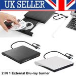 USB 3.0 & Type-C 2 IN 1 External Blu ray Disc Writer + Reader BD CD DVD Drive